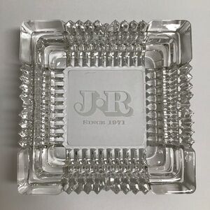 JR CIGARS Ashtray Cut Crystal 7x7” Heavy 3 lb Desk Office NY Since 1971 Vintage